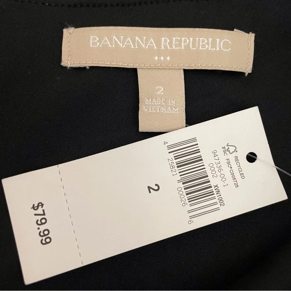 Banana Republic Factory Black Sleeveless Body Contour Dress Front Keyhole 2 NWT